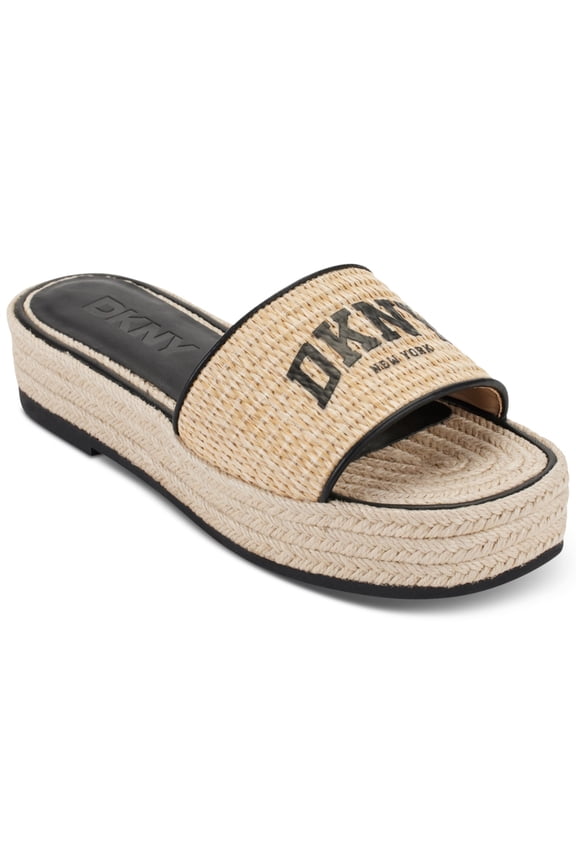 Fiona Arch Logo Espadrille Sandals Natural Black 8M