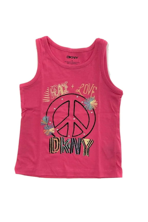 GIRLS TOP - PEACE AND LOVE SZ 4 PINK - SHIRT SHORT SLEEVE PRINTED KIDS