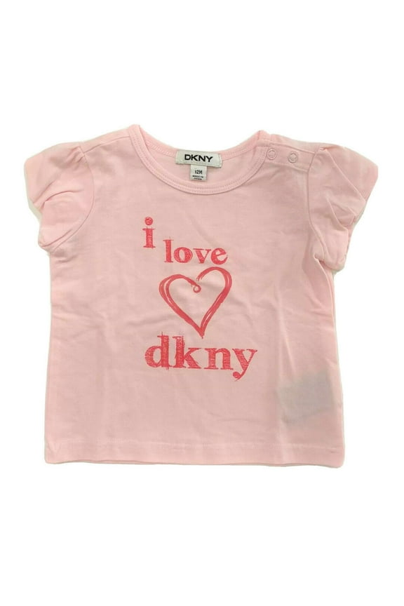 GIRLS TOP - PINK LOVE SZ 12 MONTHS - TEE SHIRT SHORT SLEEVE