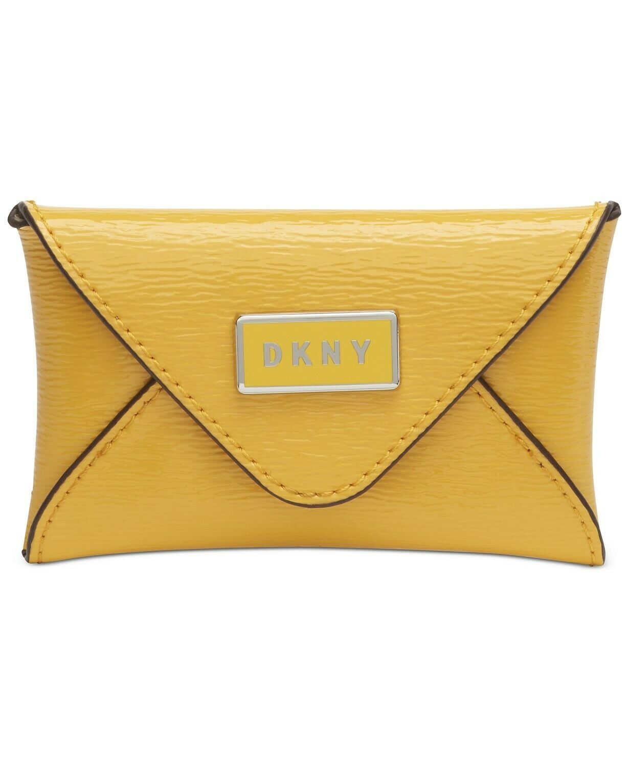 DKNY Gigi Leather Envelope Card Case, Yellow