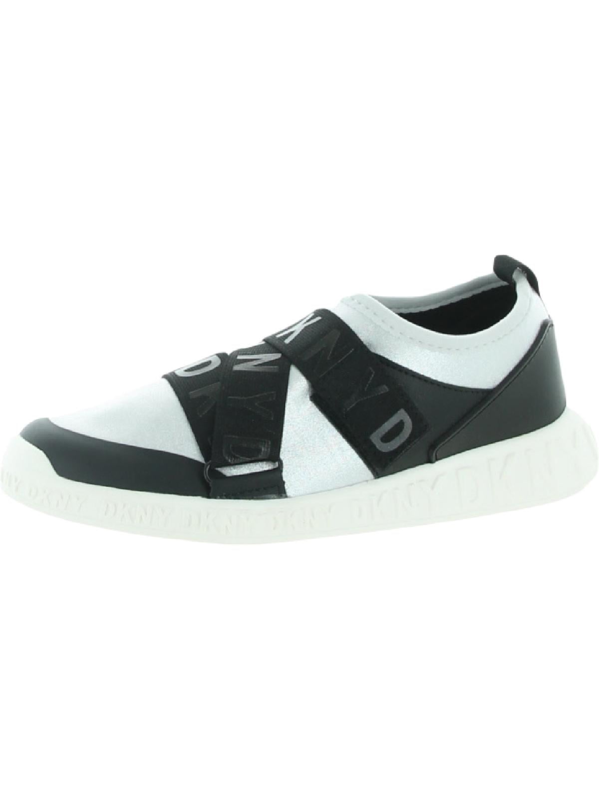 DKNY Girls Allie Strap Shimmer Slip On Casual and Fashion Sneakers