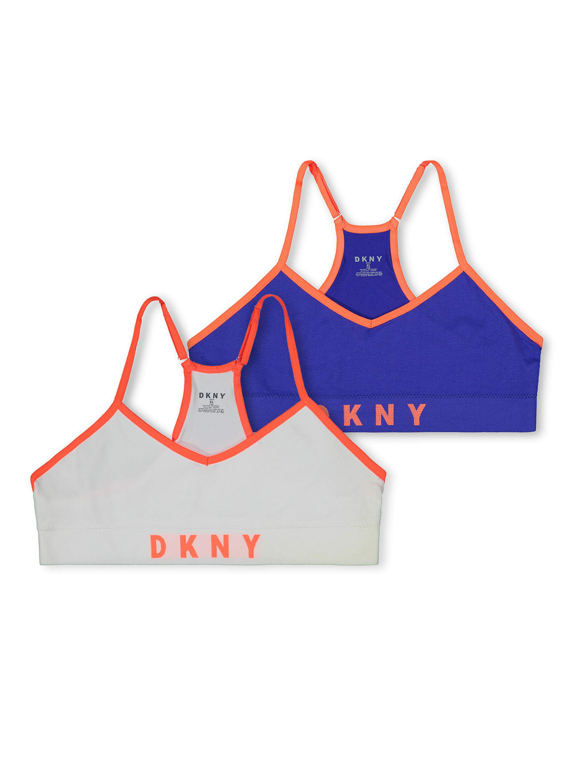 DKNY Girls Seamless Bralette 2-Pack, Sizes 30-36 