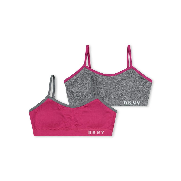DKNY Girls Seamless Bralette 2-Pack, Sizes 30-36 