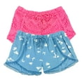 thumbnail image 1 of DKNY Girls Shorts Pack of 2 with Waistband Drawstring Beautiful Crochet Lace,Twill/Lace,6X, 1 of 6