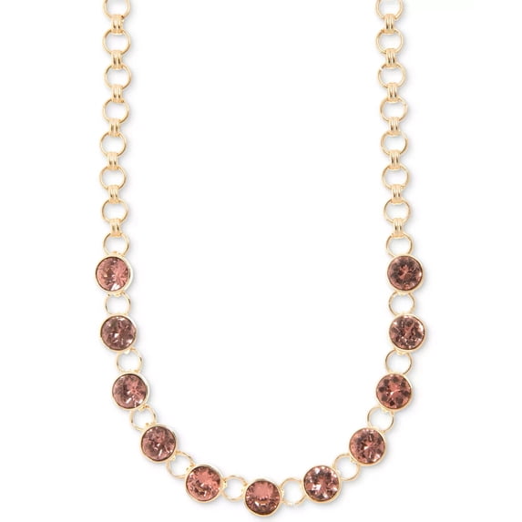 DKNY Gold-Tone Link & Crystal Collar Necklace, 16"