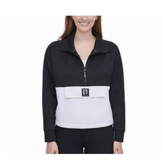DKNY Half Zip Envelope Pocket Sweatshirt XL black
