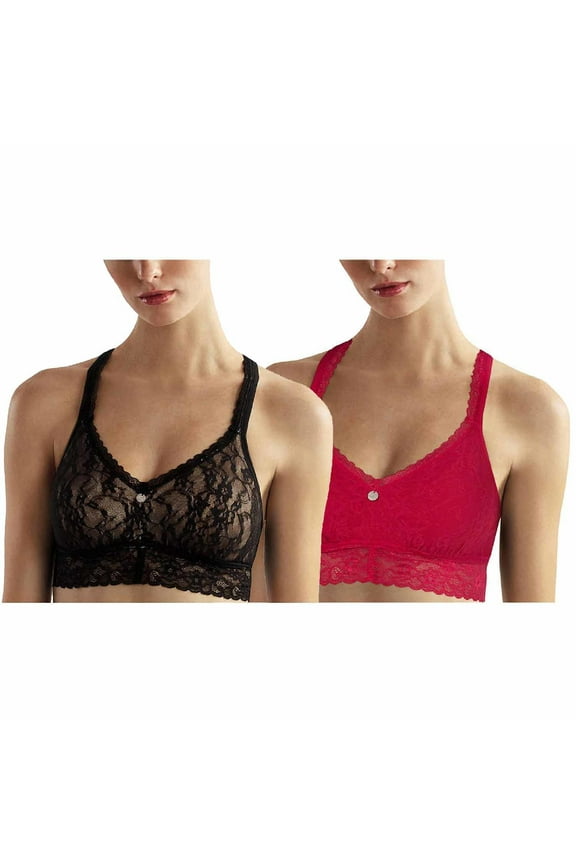 Intimates 2 Pack Black T Back Logo Charm Full Coverage Bralette Bra S