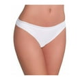 thumbnail image 1 of DKNY Intimates White Cotton Solid Everyday Thong Size: M, 1 of 3