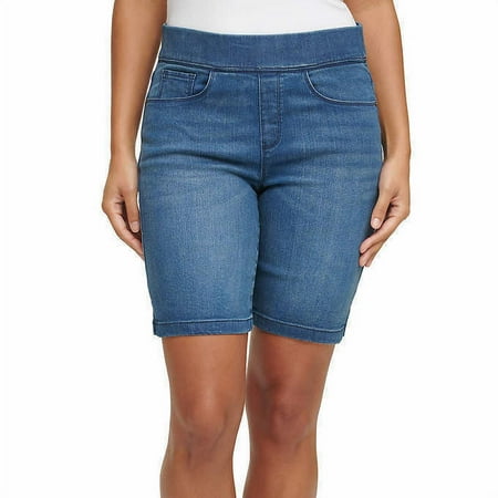 DKNY Jeans Ladies' Pull On Bermuda Short (Med Wash, Small)