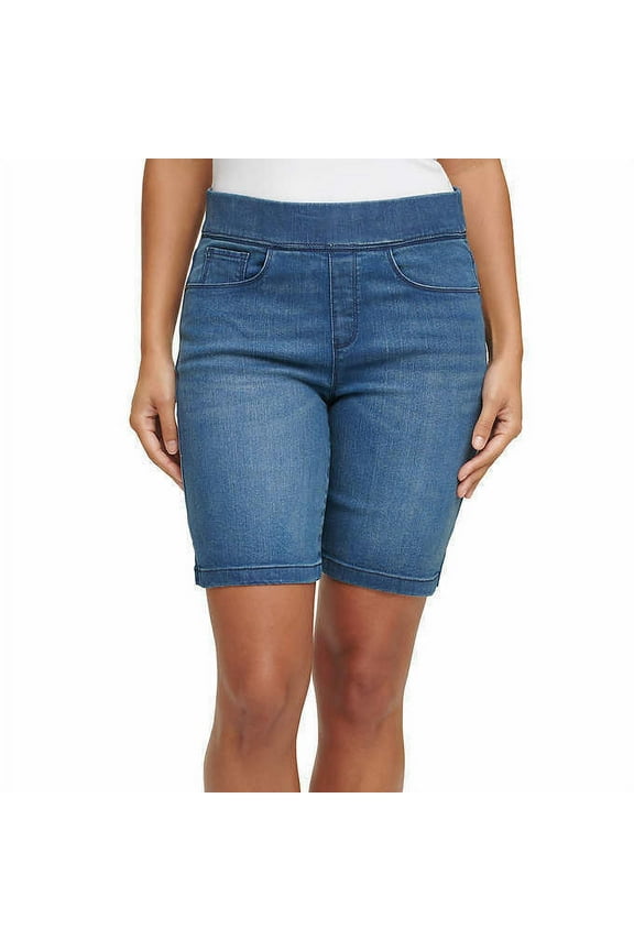Jeans Ladies' Pull On Bermuda Short (Med Wash, Small)