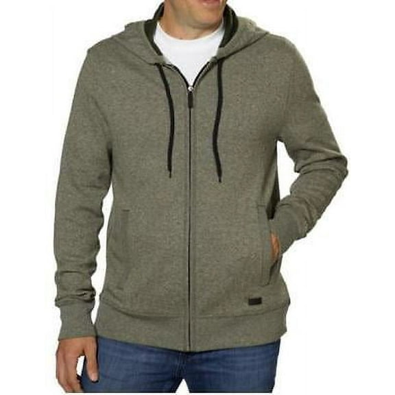 DKNY Jeans Men's Full Zip Hooded Marled Sweatshirt