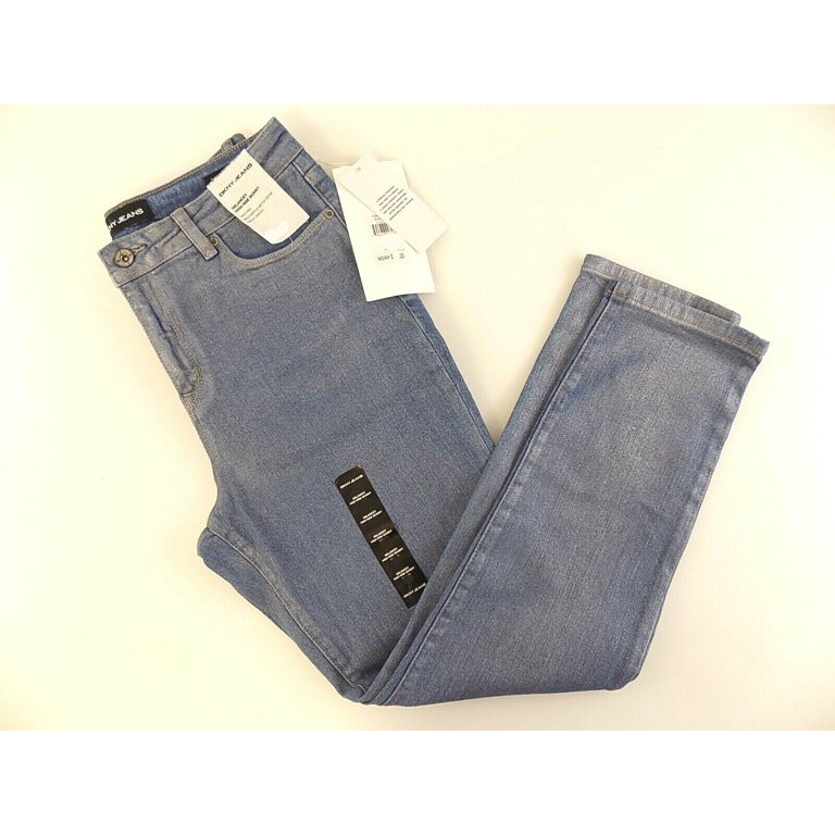 DKNY Jeans Women Metallic-Printed Skinny Jeans Light Blue Size 25 / 0 