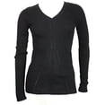 thumbnail image 1 of DKNY Jeans Women's Classic V-Neck Sweater - Black (Small), 1 of 2