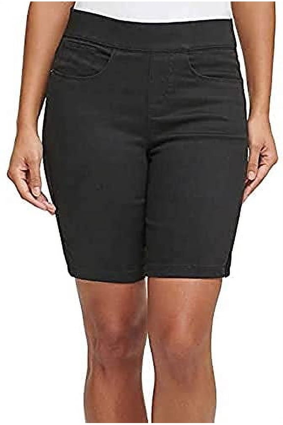 Jeans Women's Comfort Stretch Pull-On Bermuda Short (Black, Medium)