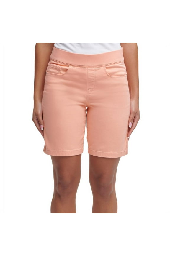 Jeans Women's Comfort Stretch Pull-On Bermuda Short, Salmon Pink Small