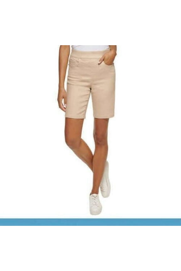 Jeans Women's Comfort Stretch Pull-on Bermuda Short Size: L, Color: Tan Chino