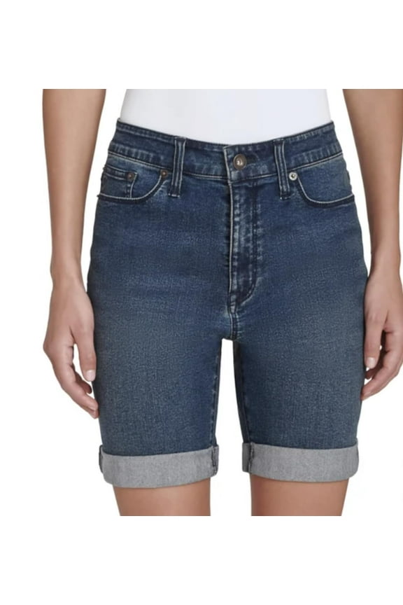 Jeans Women's Denim Bermuda Short (US, Numeric, 6, Regular, Regular, Dark Blue Denim)