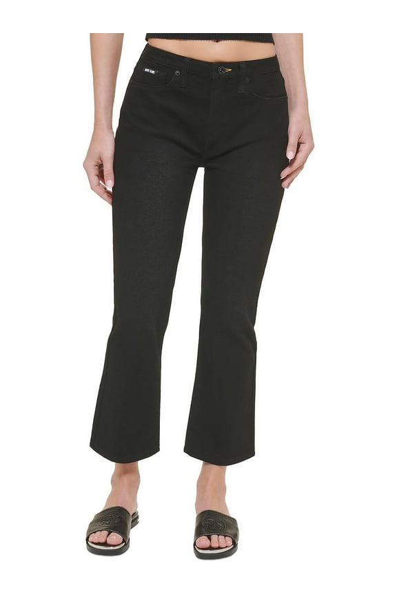 Jeans Womens Plus Halsey Mid Rise Crop Flare Jeans