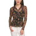 thumbnail image 1 of DKNY Jeans Womens Printed Collared Polo Top, 1 of 2
