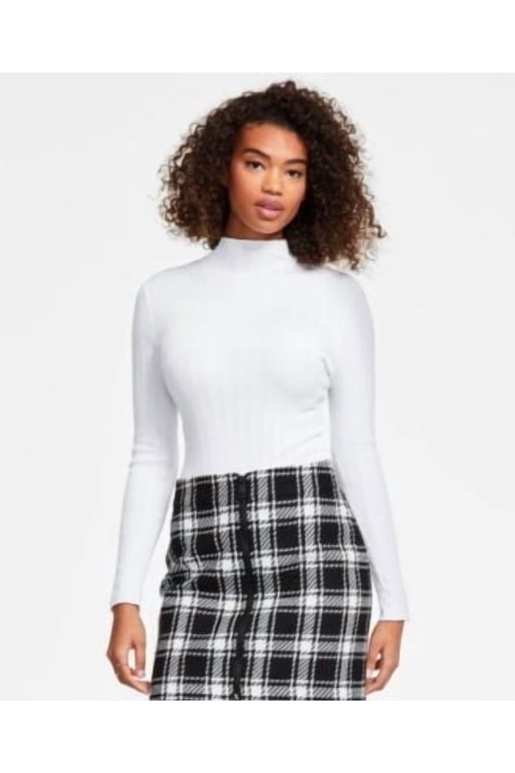 Jeans Women's Ribbed Mock Neck Bodysuit - IVY - IVORY