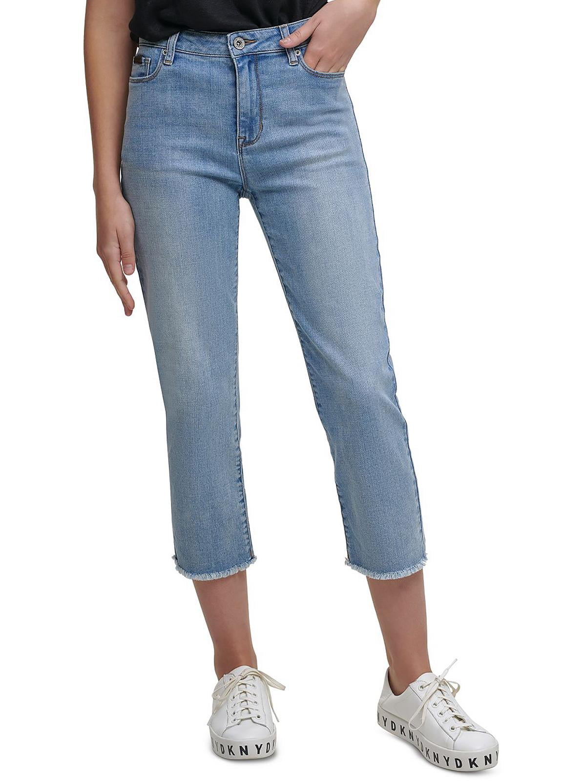 Cropped Fit DKNY Jeans Womens Rivington Denim Slim Fit Cropped Jeans - Walmart.com