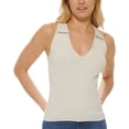 thumbnail image 1 of DKNY Jeans Womens V-Neck Polo Tank Top Sweater Beach Melange M, 1 of 1
