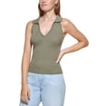 thumbnail image 1 of DKNY Jeans Womens V-Neck Polo Tank Top Sweater Spring Olive XS, 1 of 1