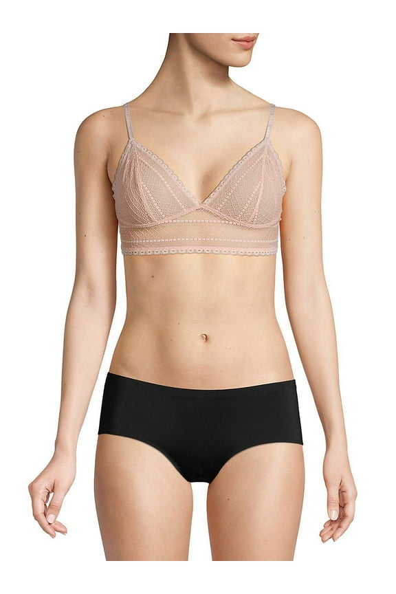 Lace Bralette, Pink - L