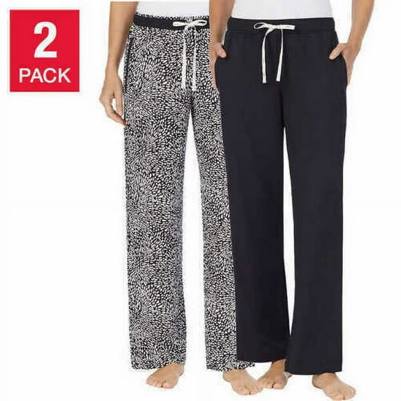 DKNY Ladies' Lounge Pajama Pant 2-pack, Black Medium - NEW