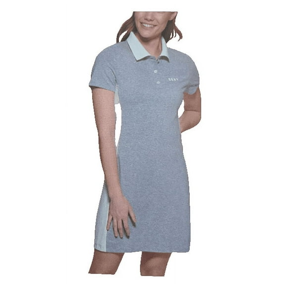 DKNY Ladies? Polo Shirt Dress 1607025 (Medium, Navy)