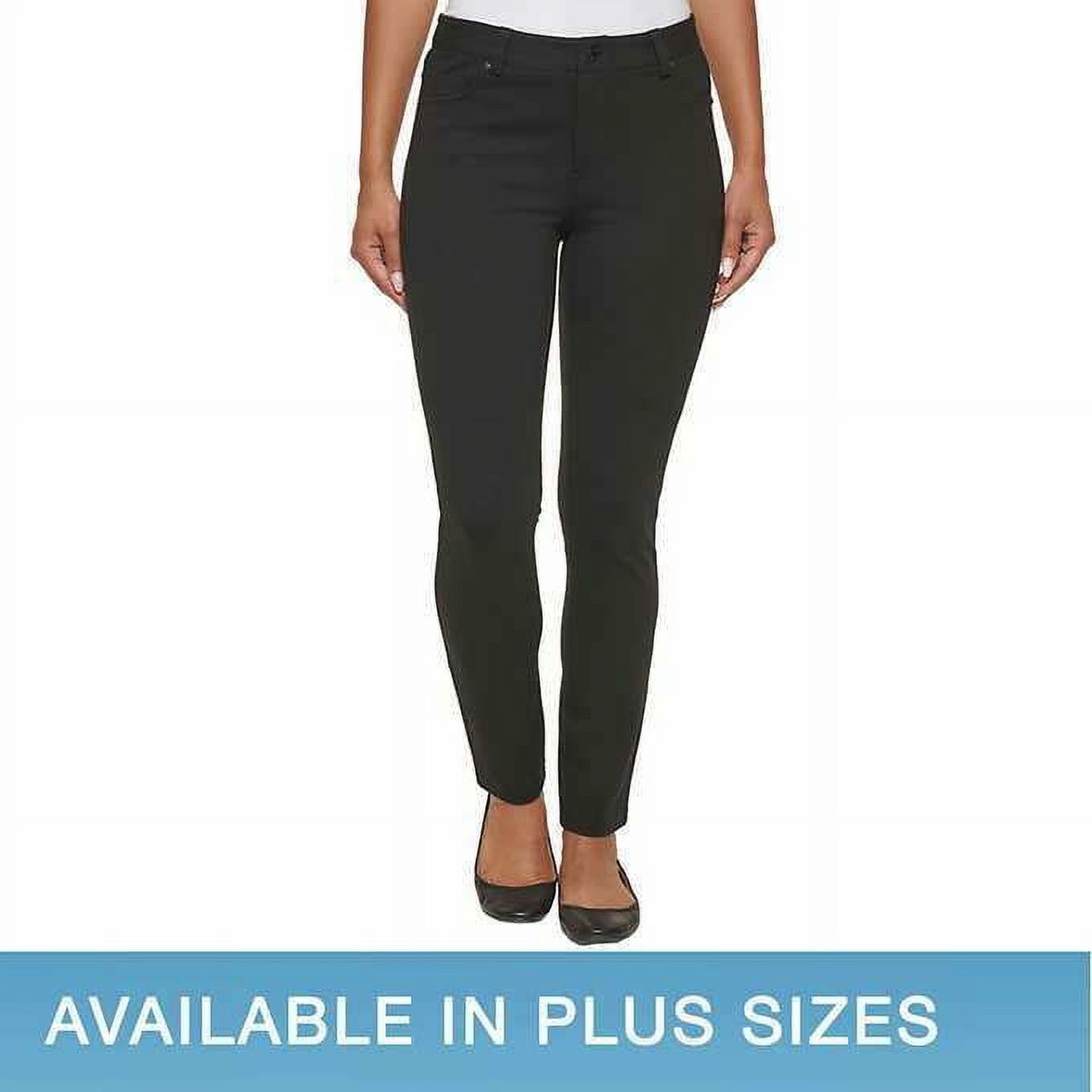DKNY Women's Pants Sz L Ladies' Slim Leg Ponte Pant Black 