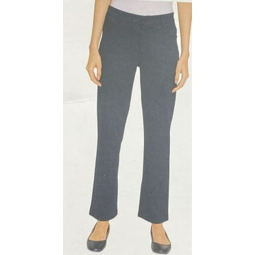 DKNY Ladies' Straight Leg Ponte Pants, Black Stripe XXL