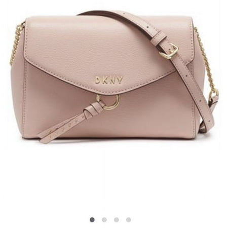 DKNY Lola Flap Leather Crossbody Cashmere (Soft Pink)