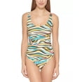 thumbnail image 1 of DKNY MULTI Mesh Side-Stripe Ruched One-Piece Swimsuit,, US 18, 1 of 1