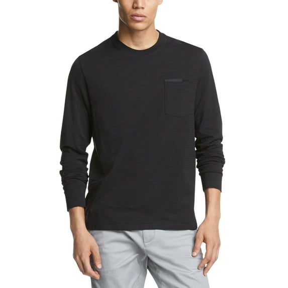 DKNY Men Shadow Stripe T-Shirts, Charcoal, Large