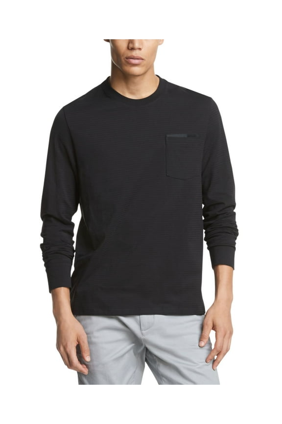 Men Shadow Stripe T-Shirts, Charcoal, X-Large