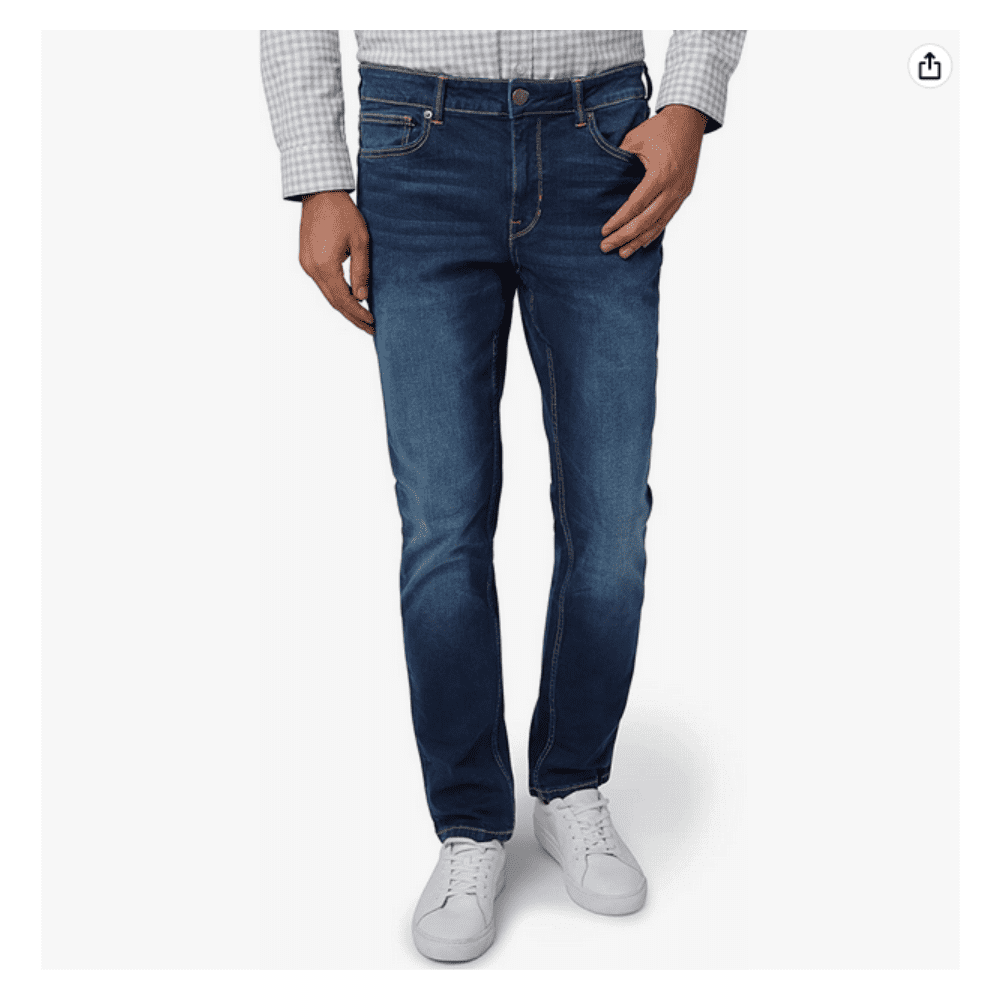 DKNY Men's Bedford Straight Leg Chino Stretch Pants Blue Size 38X30