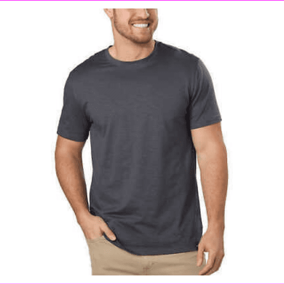 DKNY Men's Short Sleeve Crew Neck Classic Fit T-shirt XL/Grey Pinstripe