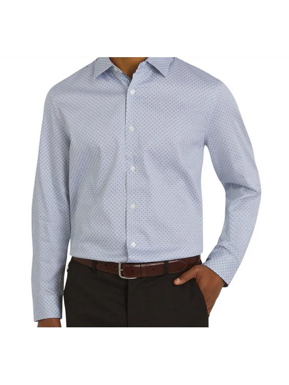 Men's Woven Button-Up Shirt BLUE XL