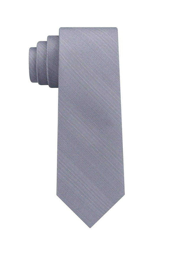 Men's Woven Silk Sleek Stripe Slim Tie Necktie Light Blue-Gray