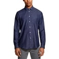 thumbnail image 1 of $79.50 DKNY Maritime Blue Twill Front Button Long Sleeve Shirt NEW Small, 1 of 2
