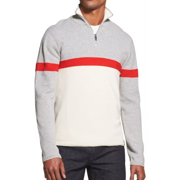 DKNY Mens Colorblocked Pullover Sweater, Grey, XX-Large