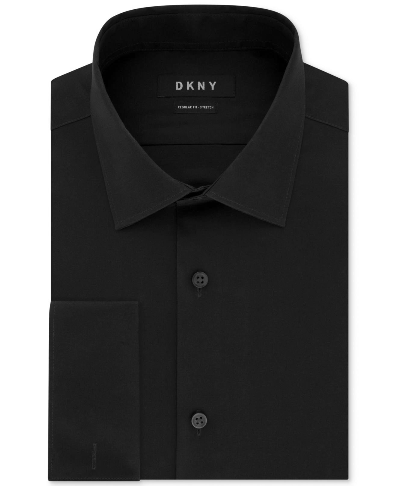 DKNY Mens Dress Shirt Slim Fit Stretch Button Front Black 16 - Walmart.com DKNY Mens Dress Shirt Slim Fit Stretch Button Front Black 16 - Walmart.com