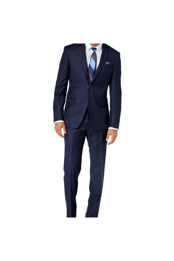 Mens Extra-Slim-Fit Two Button Formal Suit navy 38/Unfinished