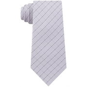 DKNY Mens Grid Slim Self-tied Necktie, Grey, One Size