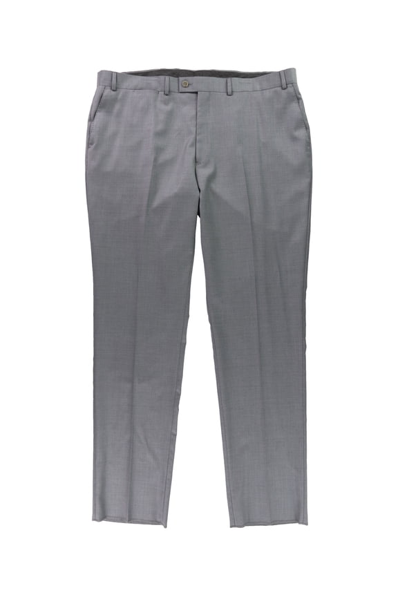Mens Heathered Dress Pants Slacks, Grey, 48W x 42L
