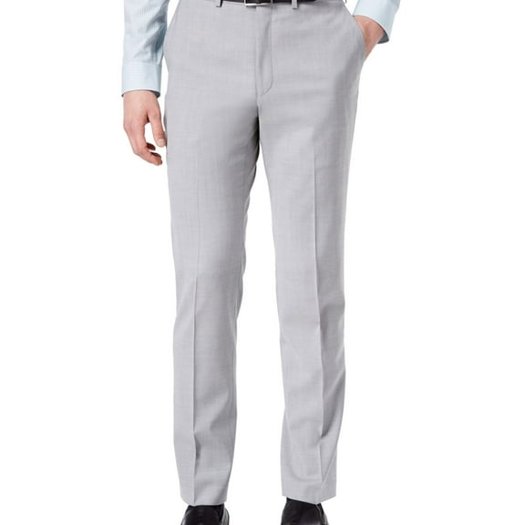 DKNY Mens Modern-Fit Casual Trouser Pants, Grey, 34W x 34L