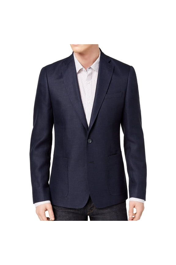 Mens Modern-Fit One Button Blazer Jacket, Blue, 40 Regular