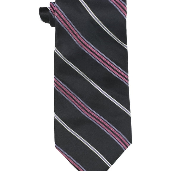 DKNY Mens Multi-color Stripe Self-tied Necktie, Multicoloured, One Size