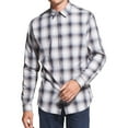 thumbnail image 1 of DKNY Mens Plaid Long Sleeve Button Up Shirt, Grey, Medium, 1 of 1